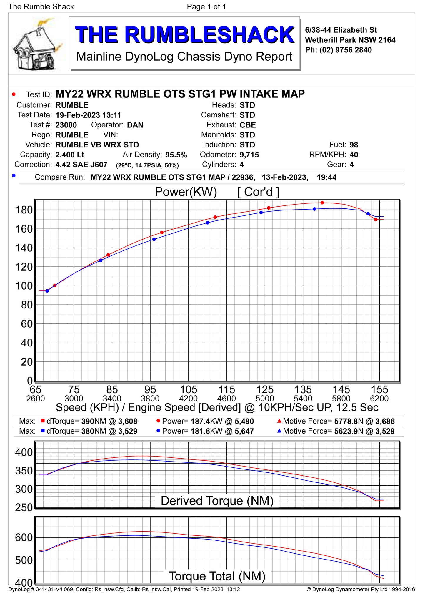 UPSPEC Garage 180KW Stage 1 OTS COBB AP Map for 2022+ WRX 6mt 98ron